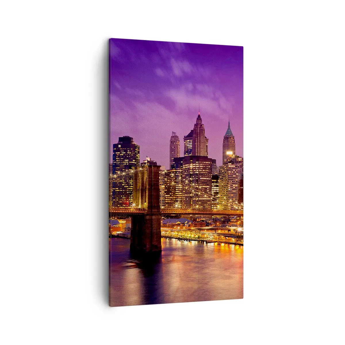 Vászonkép - Lila-arany Manhathann - 45x80 cm