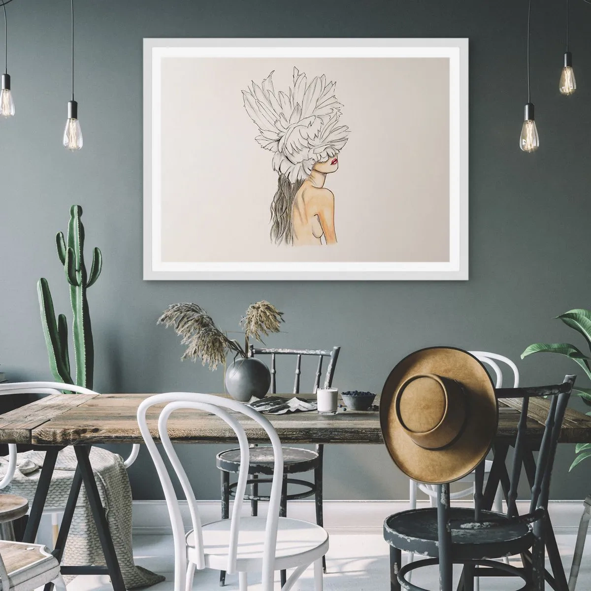 Poszter fekete keretben - Koronás szépség - 40x30 cm