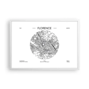 Poszter fekete keretben - Firenze anatómiája - 70x50 cm