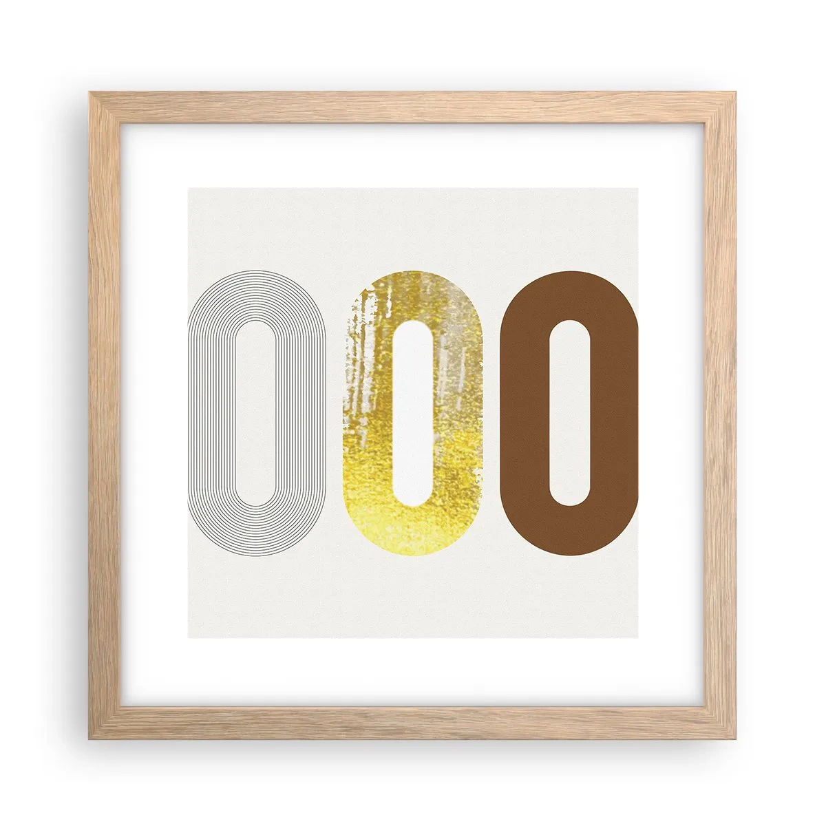 Poszter világos tölgy keretben - Óóó! - 30x30 cm