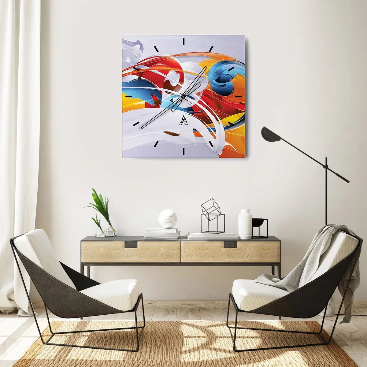 Falióra, Óra - Az elemek tánca - 40x40 cm