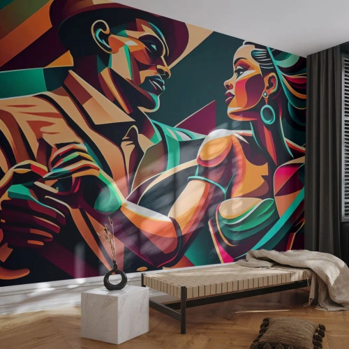 Fotótapéta Premium Canvas - A szív ritmusában - Kubizmus, Párosít, Tánc - 150x105 cm