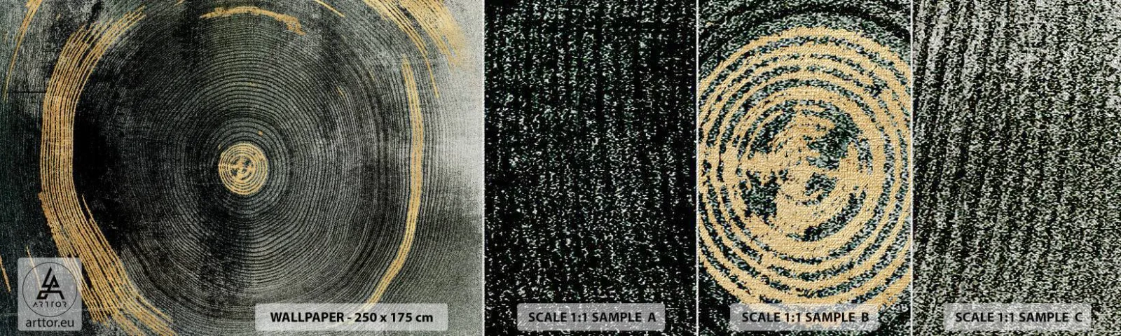 Fotótapéta Minta Premium Canvas - Változás és időtartam - Sötét, Faipari, Art Deco - 100x30 cm