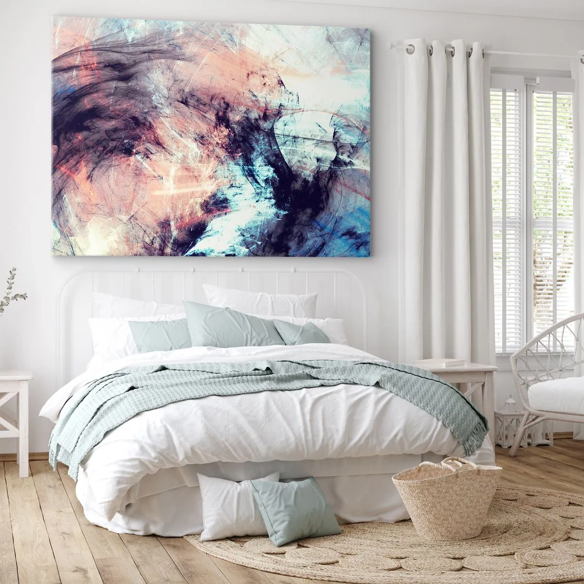 Vászonkép - Absztrakt kompozíció pasztell és sötét tónusokban - 70x50cm - Érezd a szelet - Modern fali dekoráció nappalihoz és hálószobához ARTTOR
