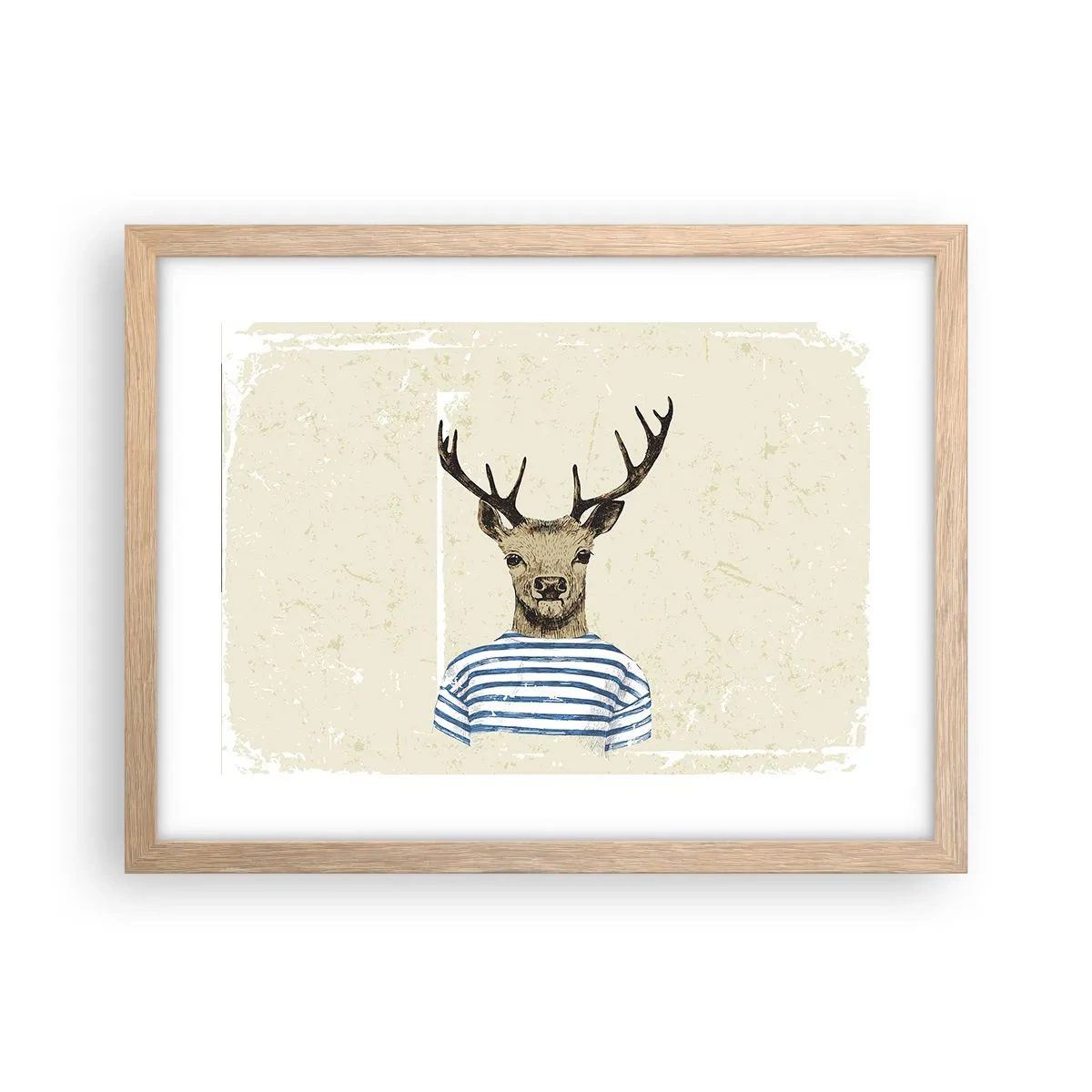 Poszter világos tölgy keretben - Mert szeretem a csíkos pólókat! - 40x30 cm