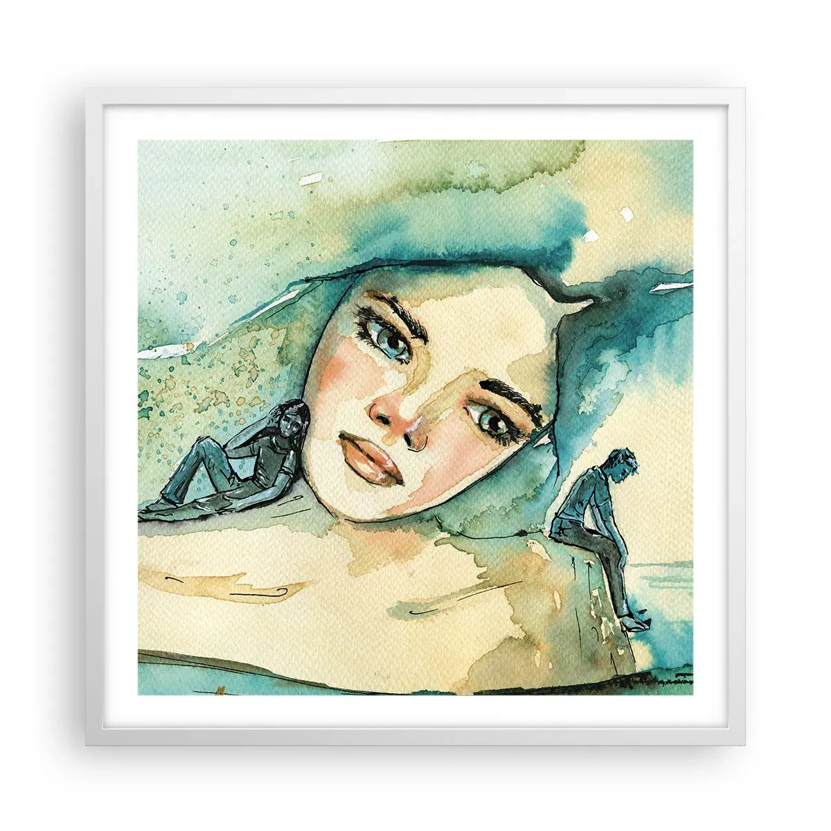 Poszter fekete keretben - Am I blue? - 60x60 cm