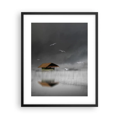 Poszter fehér keretben - Menedék az esőtől - 40x50 cm