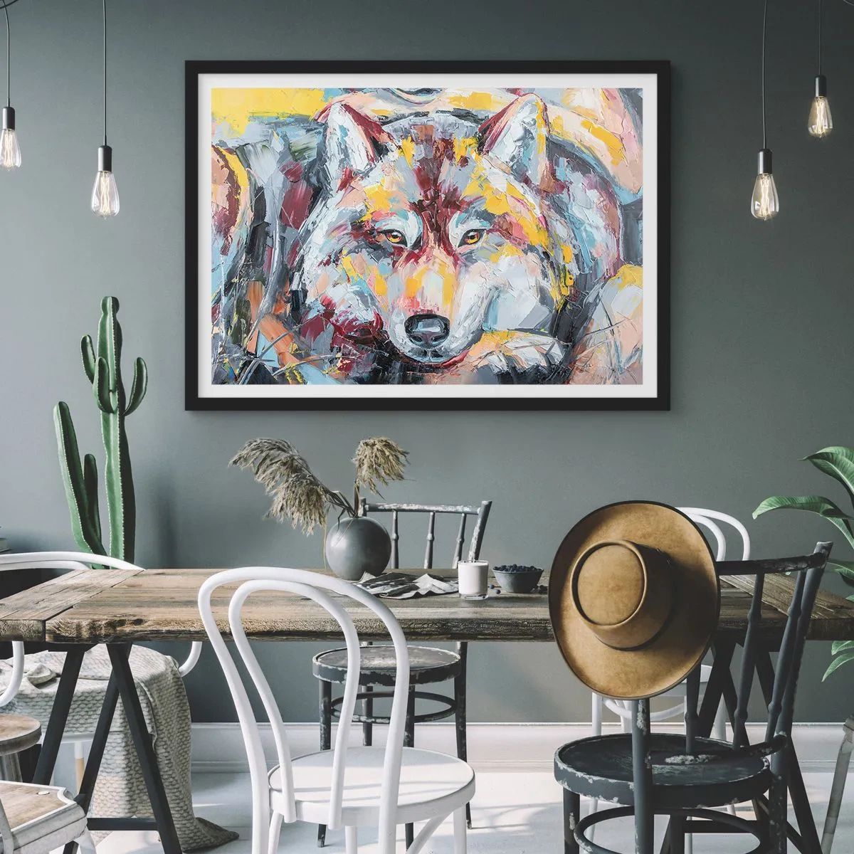 Poszter fehér keretben - Nyugalom a szeretteink között - 70x50 cm