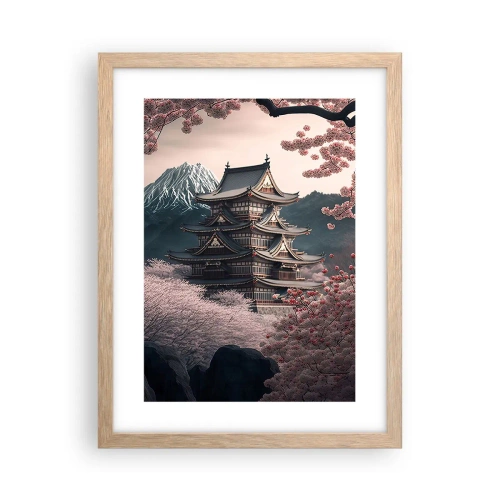 Poszter világos tölgy keretben - A cseresznyevirágzás országa - 30x40 cm