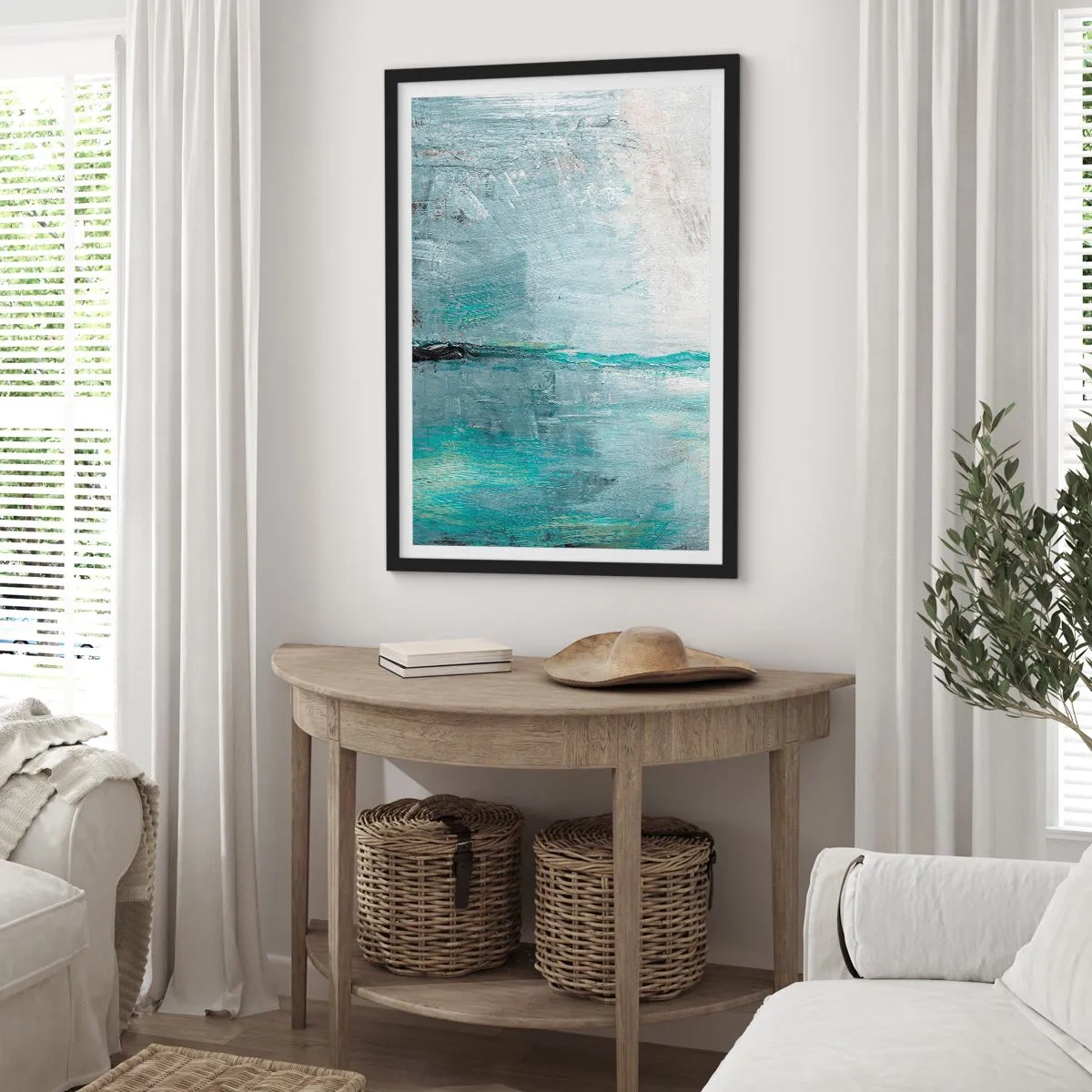 Poszter fehér keretben - Vízszintesen kék színben - 61x91 cm