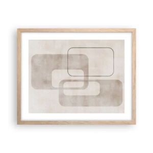 Poszter világos tölgy keretben - Geometrikus fúga - 50x40 cm