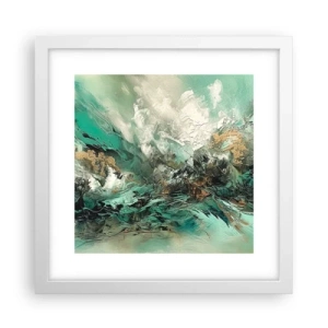 Poszter fekete keretben - Smaragd-fekete kelés - 30x30 cm