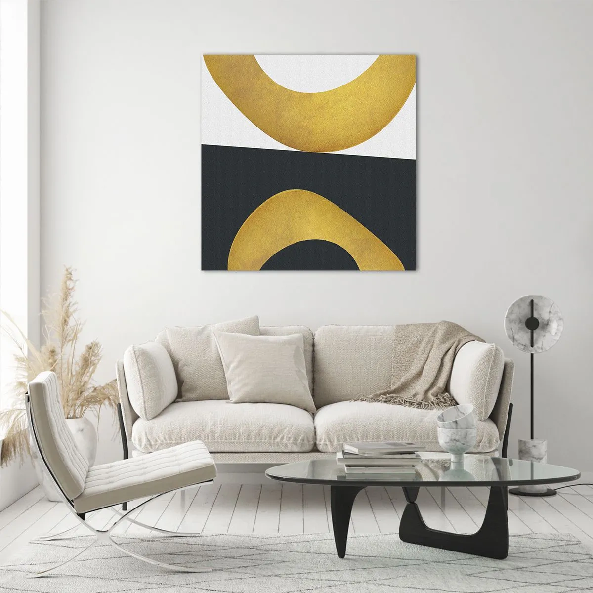 Üveg kép - Először is: arany - 60x60 cm