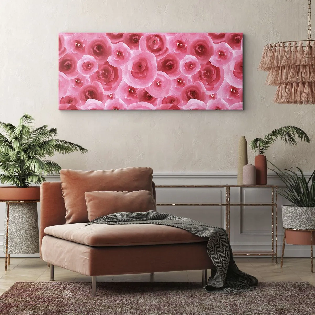 Vászonkép - Rózsák alul és felül - 100x40 cm