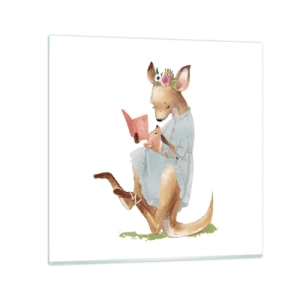 Üveg kép - Olvass nekem anya - 70x70 cm