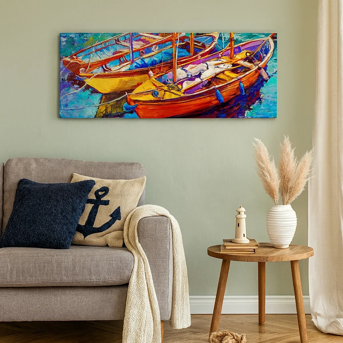 Vászonkép - Színektől sűrű vízen - 30x30 cm