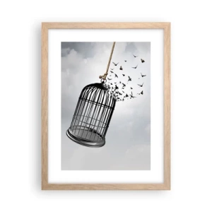 Poszter világos tölgy keretben - Hit... Remény... Szabadság! - 30x40 cm