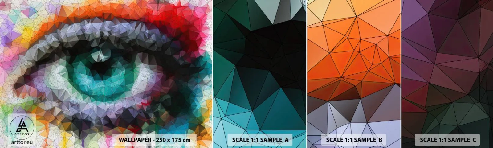 Fotótapéta Minta Standard Eco - A szemek kristályos ragyogása - Absztrakció, Szem, Grafika - 100x30 cm