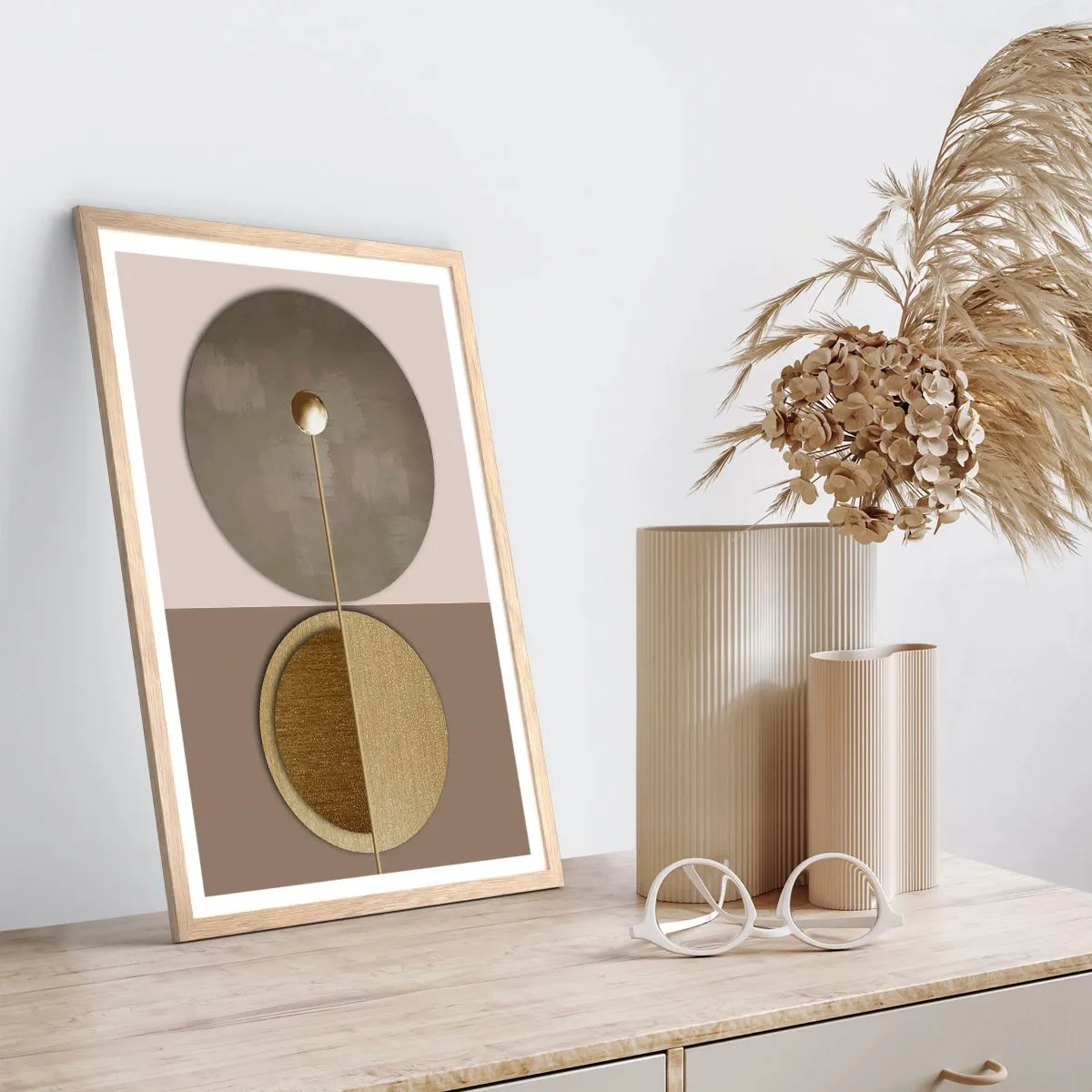 Poszter világos tölgy keretben - Tökéletes egyensúly - 40x50 cm