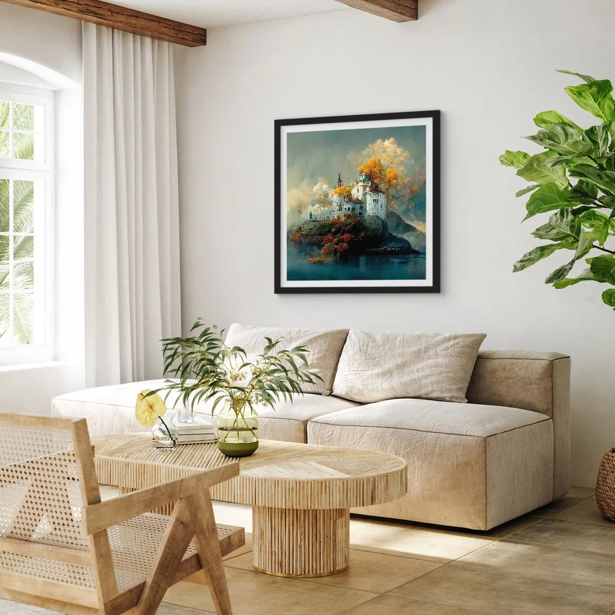 Poszter fehér keretben - Egy romantikus történet kezdete - 60x60 cm