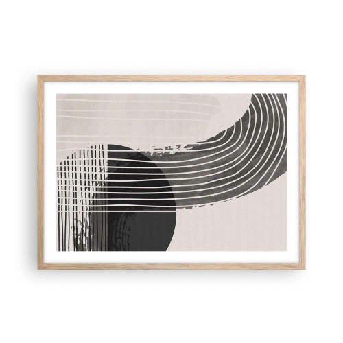 Poszter világos tölgy keretben - Oda és vissza - 70x50 cm