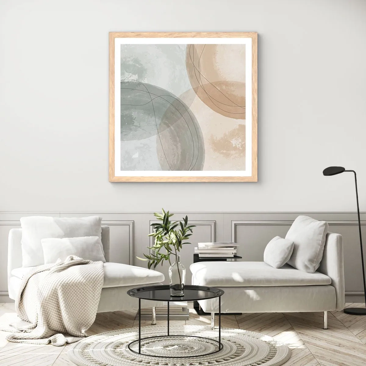 Poszter világos tölgy keretben - világok behatolása - 30x30 cm