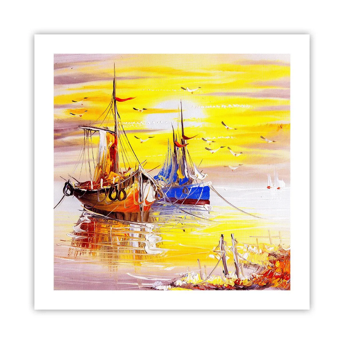 Poszter - Megérdemelt pihenés a kikötőben - 50x50 cm