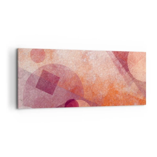 Vászonkép - Geometriai transzformációk rózsaszínben - 100x40 cm