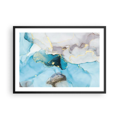 Poszter fehér keretben - Tanulmány a szürke és a türkiz találkozásáról - 70x50 cm