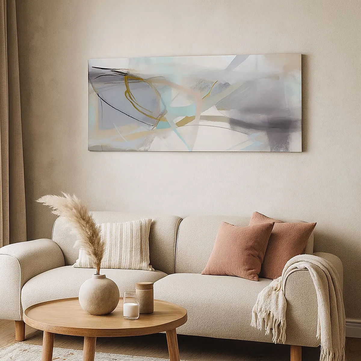 Vászonkép - Ködös absztrakció - 100x40 cm