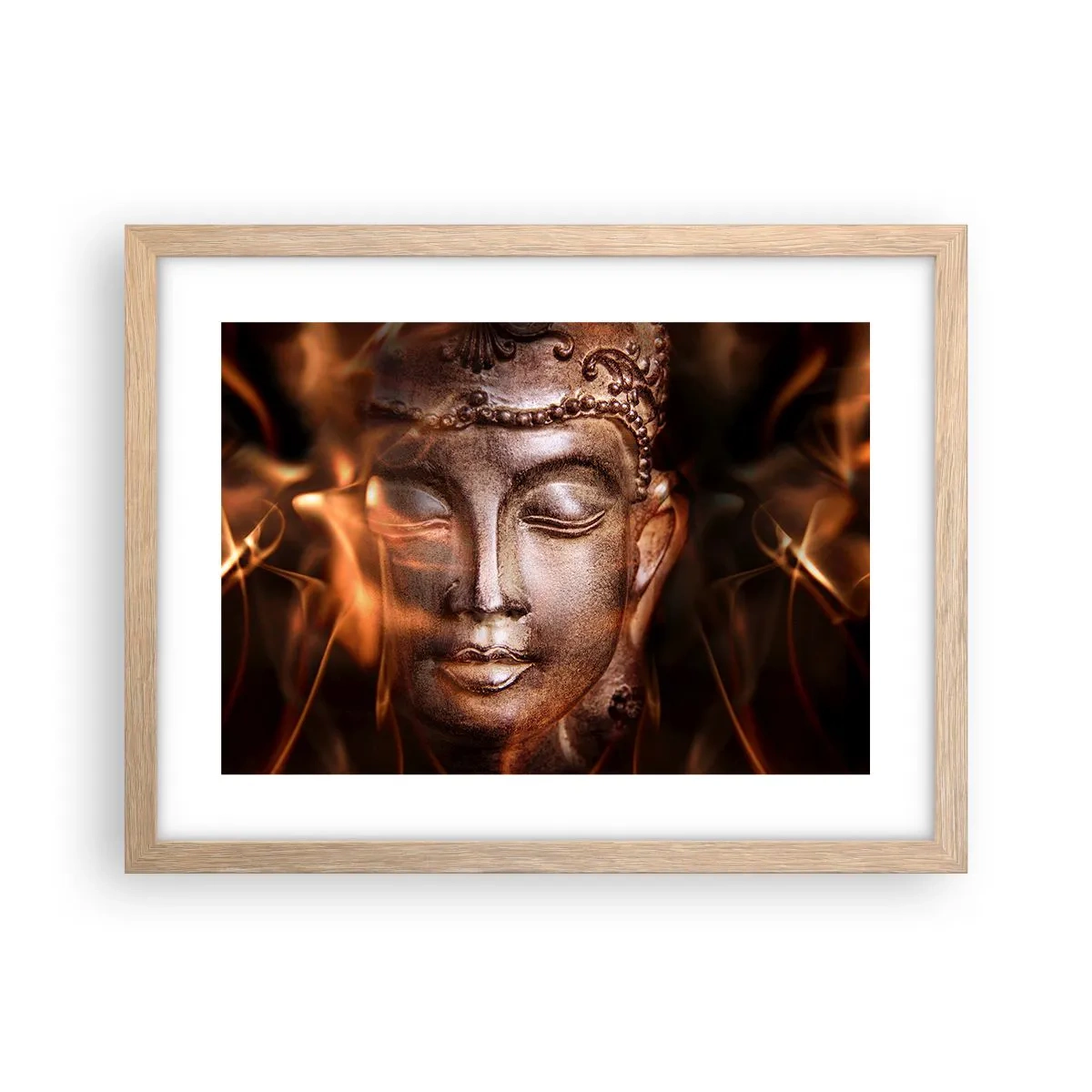 Poszter világos tölgy keretben - Csak itt és most létezik - 40x30 cm