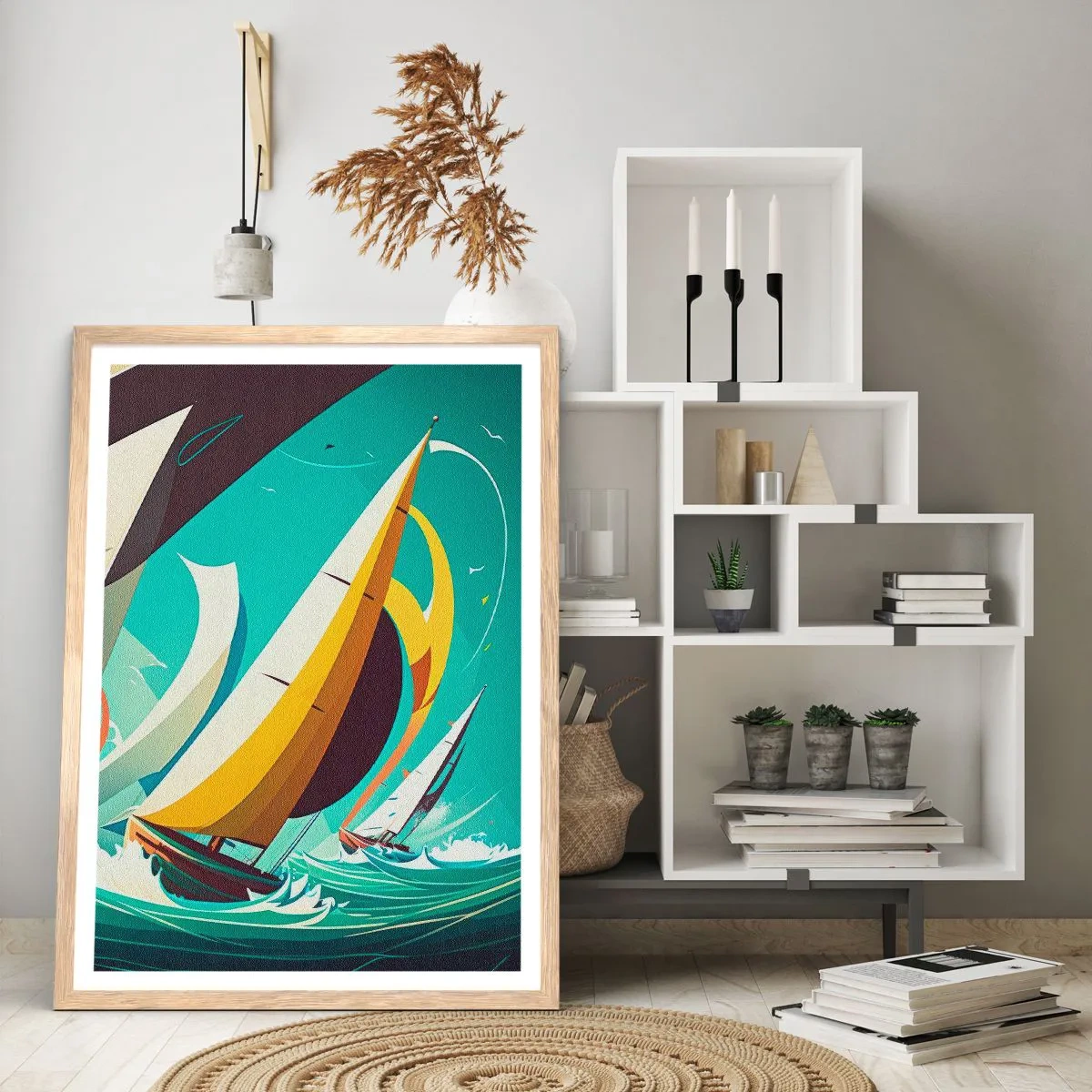 Poszter világos tölgy keretben - Közelről és személyesen az elemekkel - 70x100 cm