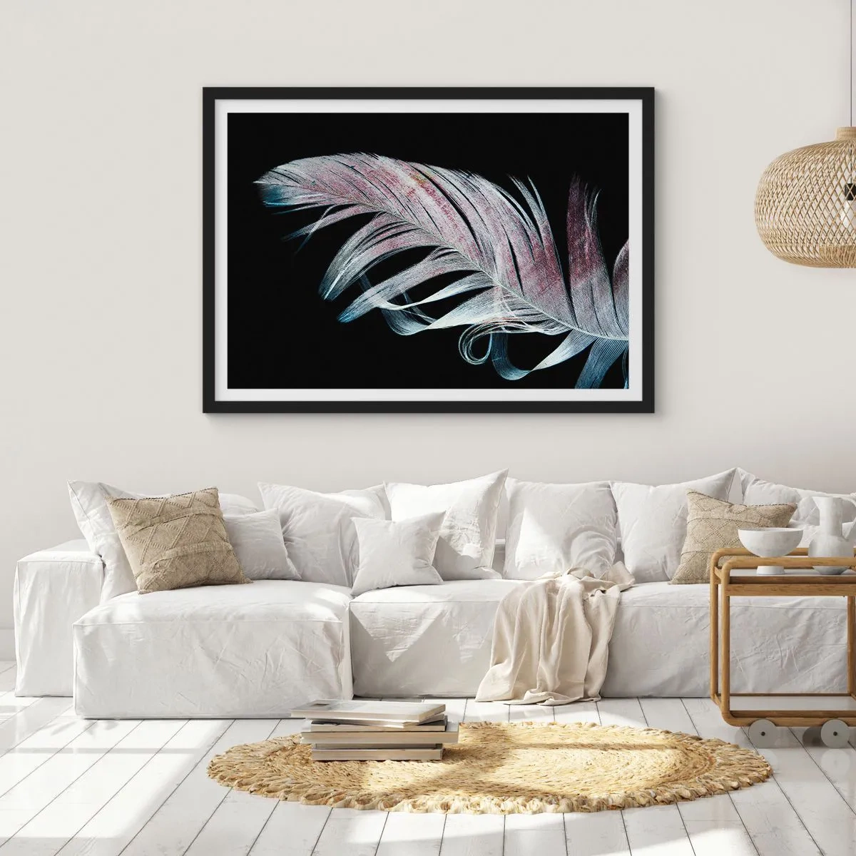 Poszter fehér keretben - Gondolj az érintésre - 91x61 cm