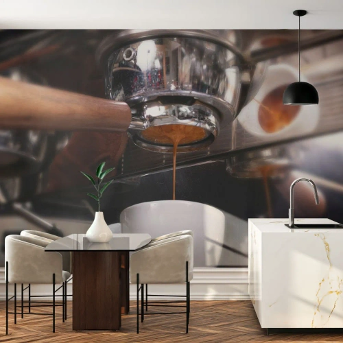 Fotótapéta Premium Canvas - A nap egy jó pillanata - Kávé, Kávéautómata, Bárista - 250x175 cm