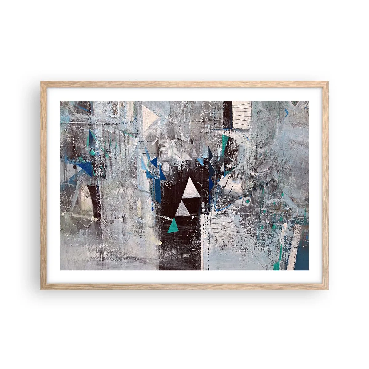 Poszter világos tölgy keretben - A háromszögek felülíró sorrendje - 70x50 cm