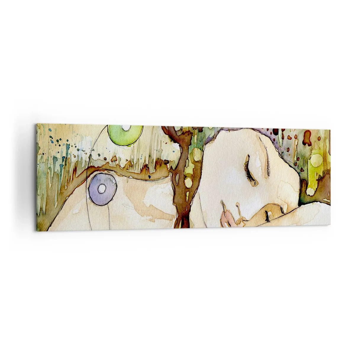 Vászonkép - Smaragd-ibolya álom - 160x50 cm