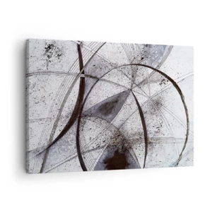 Vászonkép - Absztrakt vonalak és formák szürke és fekete árnyalatokban - 70x50cm - Futurisztikus fantázia - Modern fali dekoráció nappalihoz és hálószobához ARTTOR
