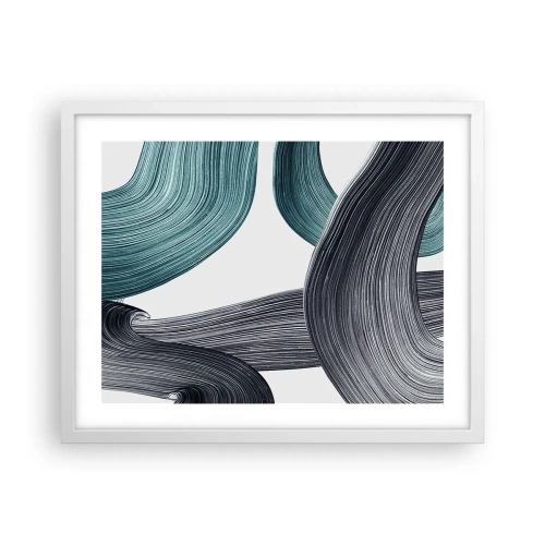 Poszter fekete keretben - Smaragdzöld és fekete nyomok - 50x40 cm