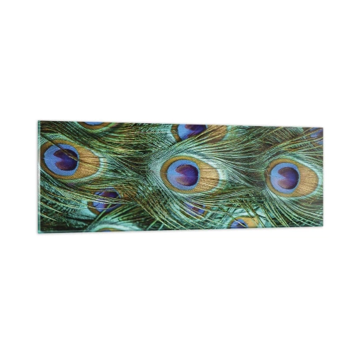 Üveg kép - Pávaszemű pillantás - 90x30 cm