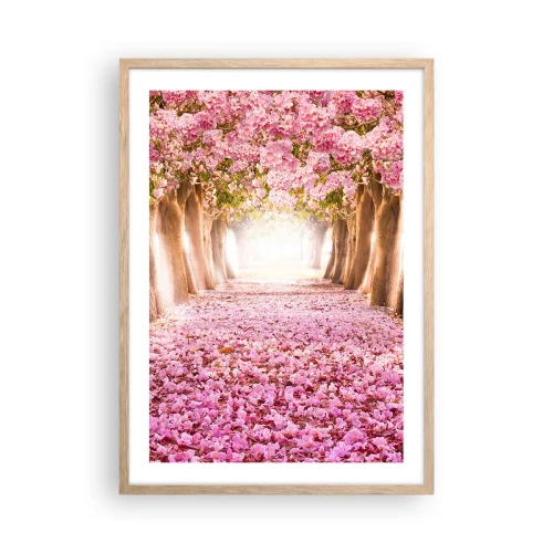 Poszter világos tölgy keretben - Út a paradicsomba - 50x70 cm