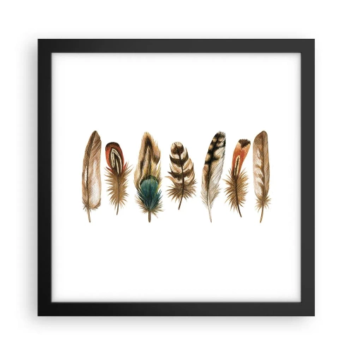 Poszter fehér keretben - Tollas variáció - 30x30 cm