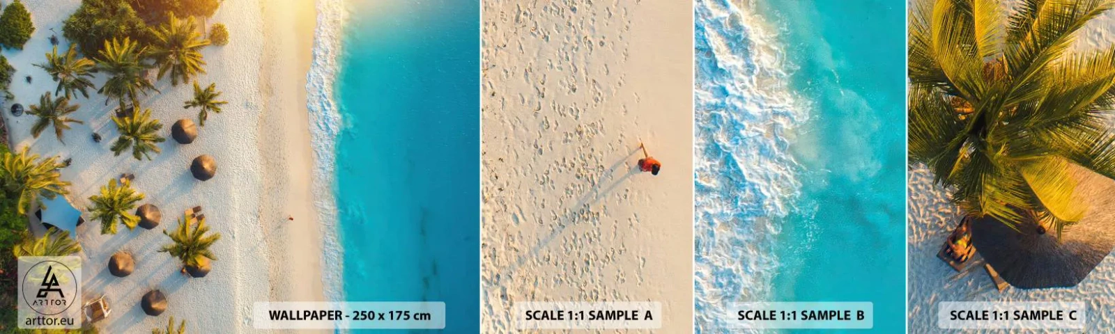 Fotótapéta Minta Standard Eco - Üdvözöljük a paradicsomban - Strand, pálmafák, Egzotika - 100x30 cm