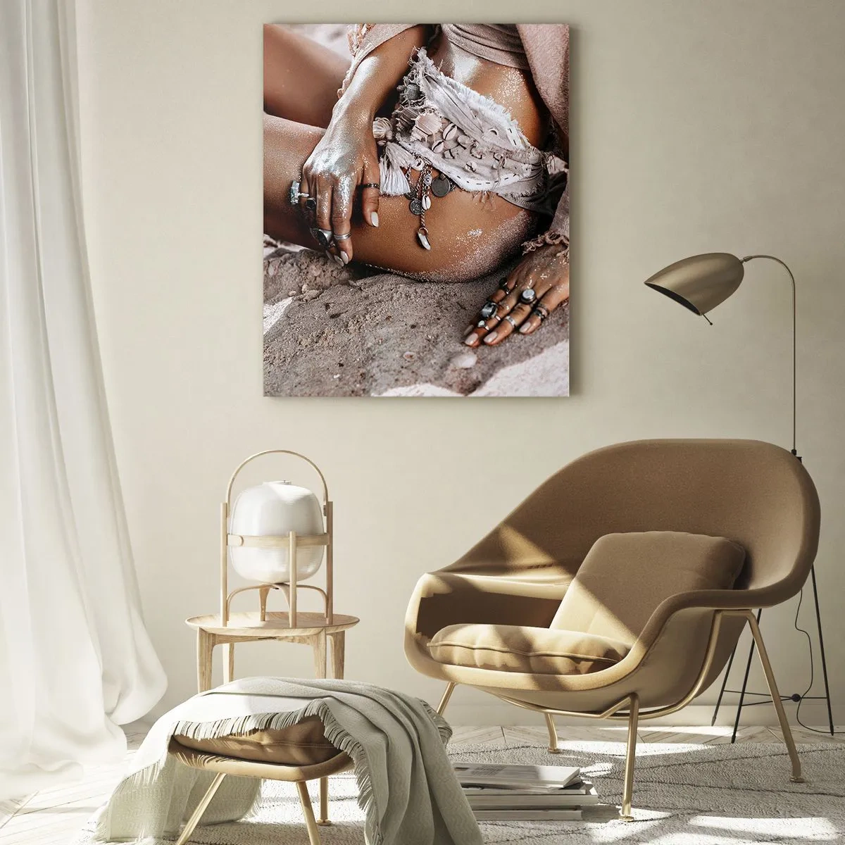 Üveg kép - A hullámok vetettek partra? - 50x70 cm