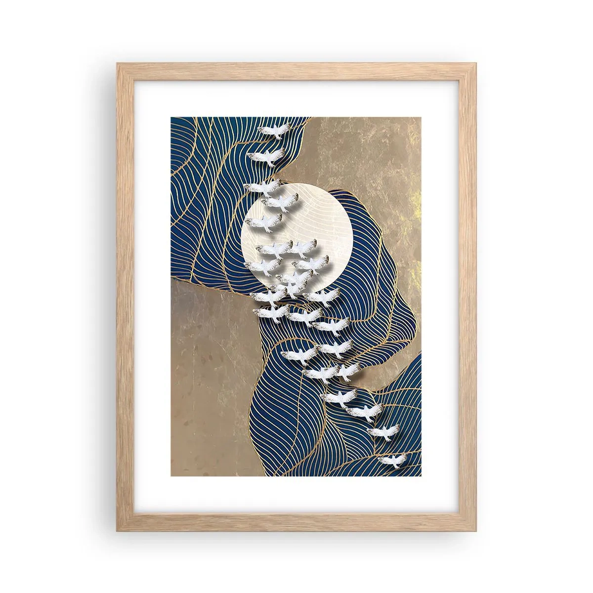 Poszter világos tölgy keretben - Szabadság, vándorlás, közösség - 30x40 cm