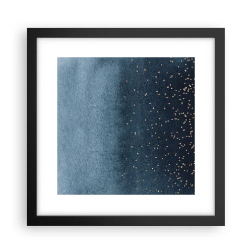 Poszter fehér keretben - Kompozíció - kék fázisok - 30x30 cm