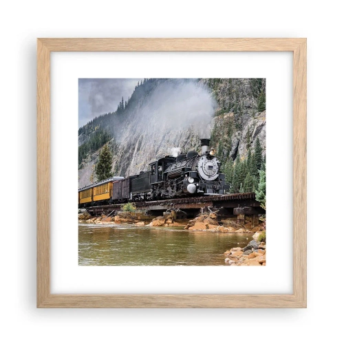 Poszter világos tölgy keretben - Hova? Hova? - 30x30 cm