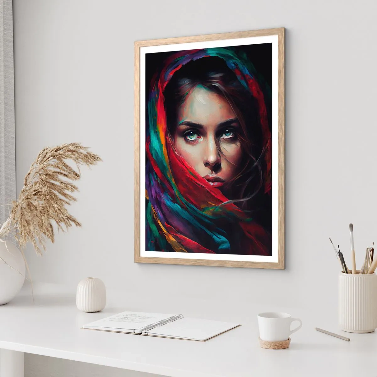 Poszter világos tölgy keretben - Zöld szemű rejtély - 30x40 cm