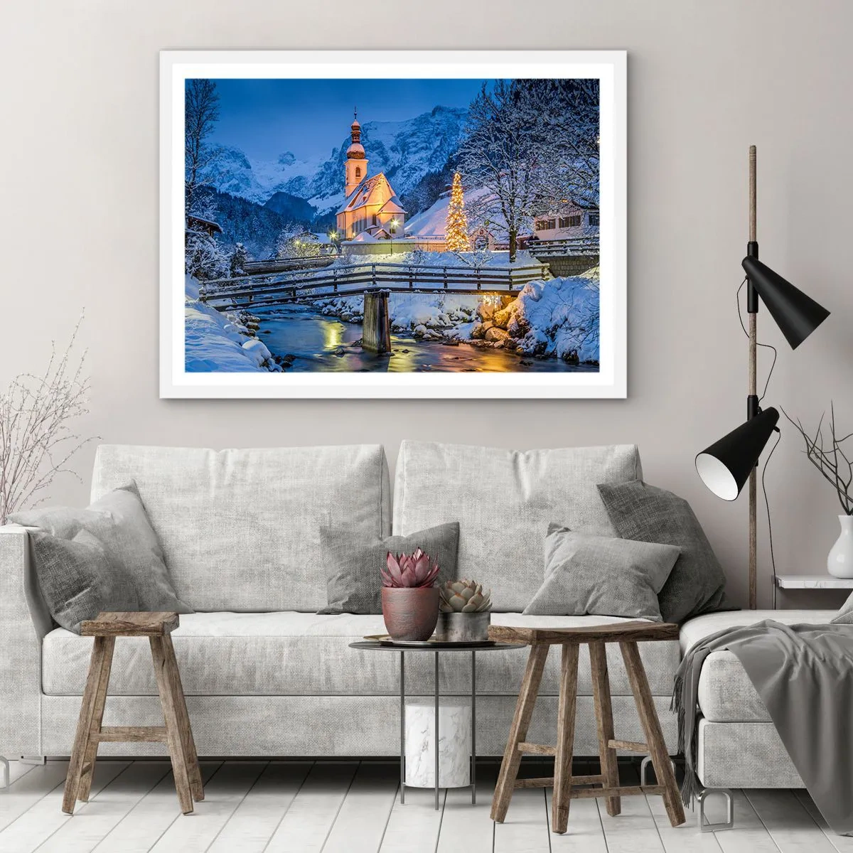 Poszter fekete keretben - Karácsonyi hangulat - 70x50 cm