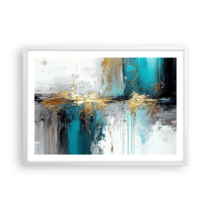 Poszter fekete keretben - Minden áramlik - 70x50 cm