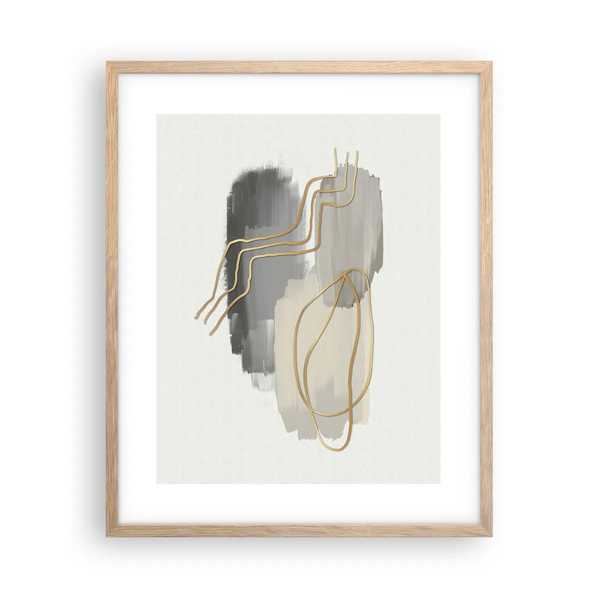 Poszter világos tölgy keretben - Létezés és mozgás - 40x50 cm